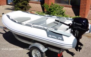 GALA 9’10” long, rigid inflatable boat Atlantis A300D: general view on trailer.