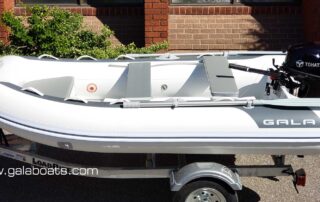 GALA 9’10” long, rigid inflatable boat Atlantis A300D: general view on trailer.