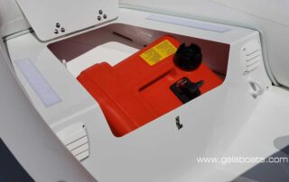 GALA rigid inflatable boat Atlantis A300D: bow locker with fuel tank.