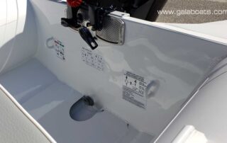 GALA 9’10” long, inflatable boat Atlantis A300D: transom interior area.